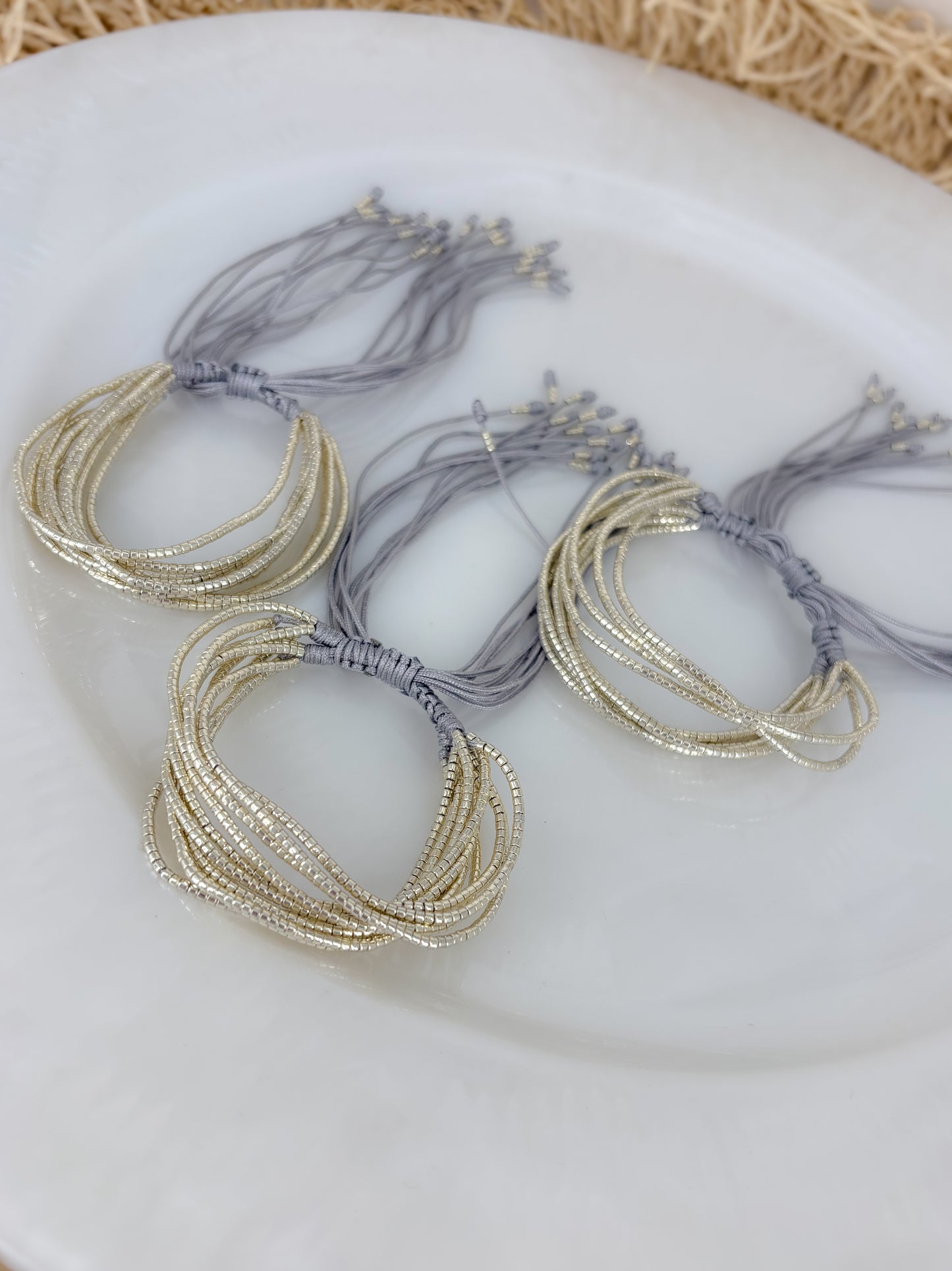 Pulsera Miyuki Plata Metalizada