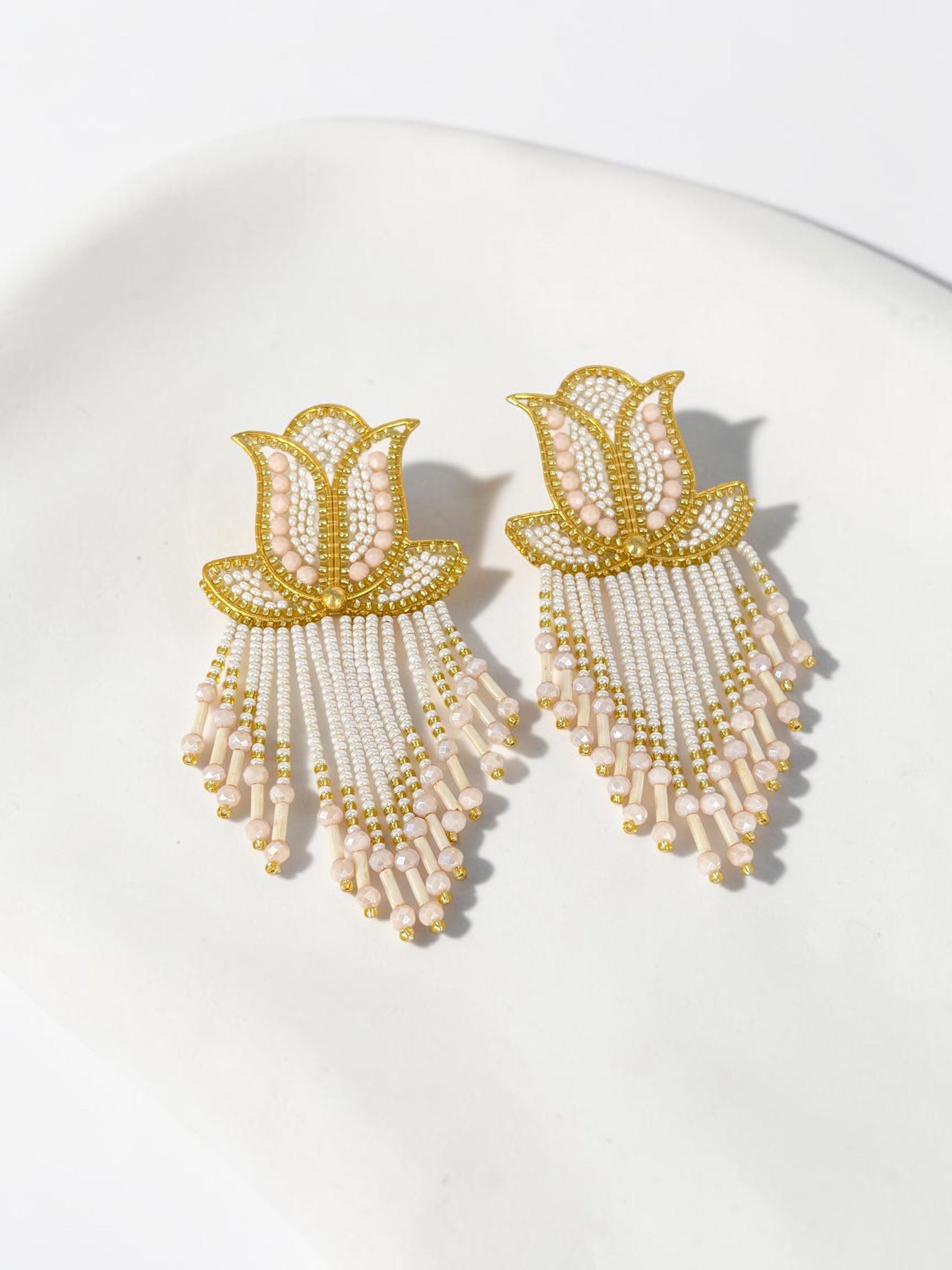 Arete Tejida Beige-AT