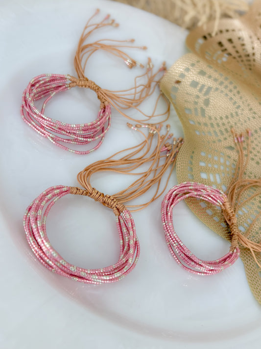 Pulsera Miyuki Oro Rosa Metalizada
