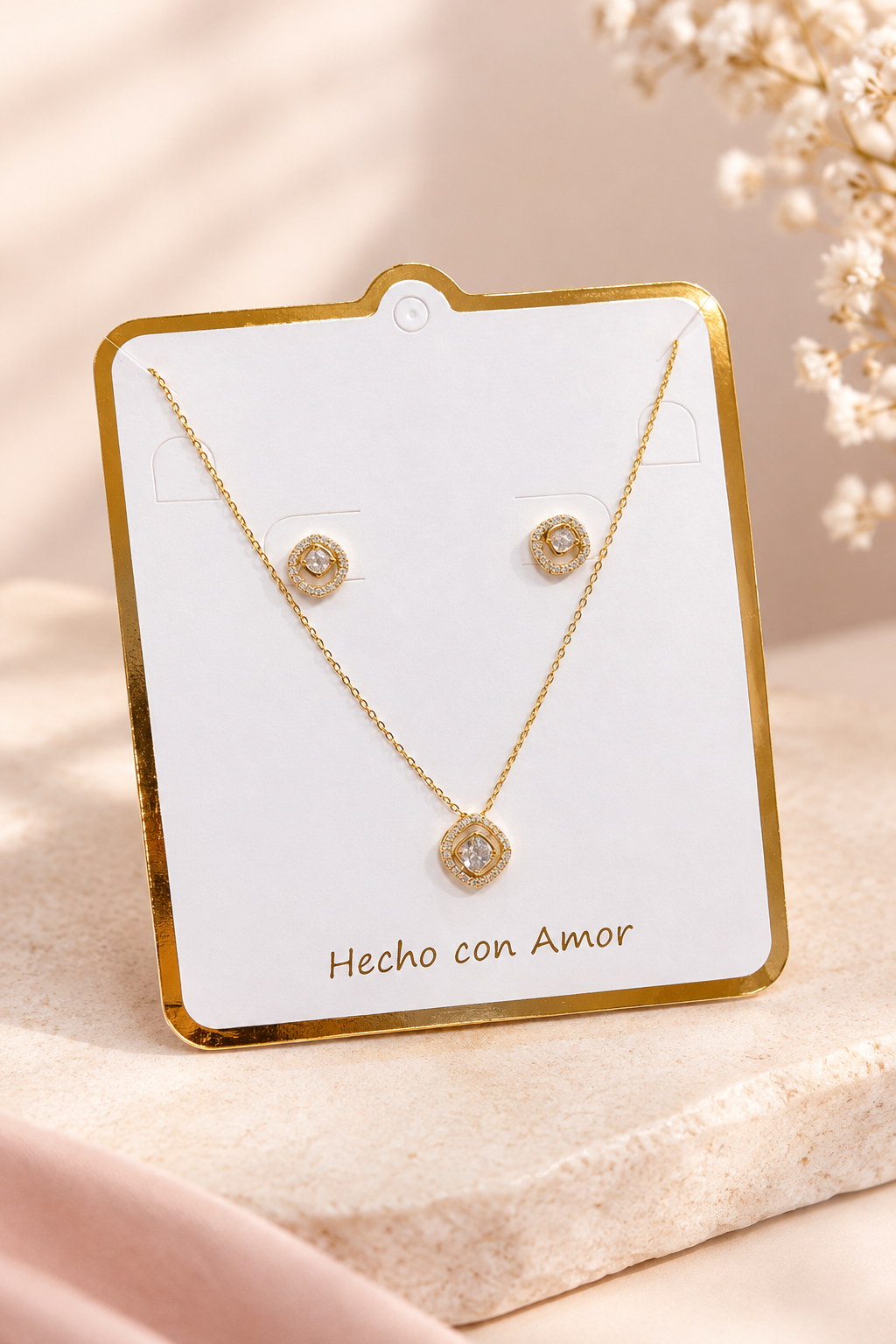 Dúo Set Elegante Circón Rodio