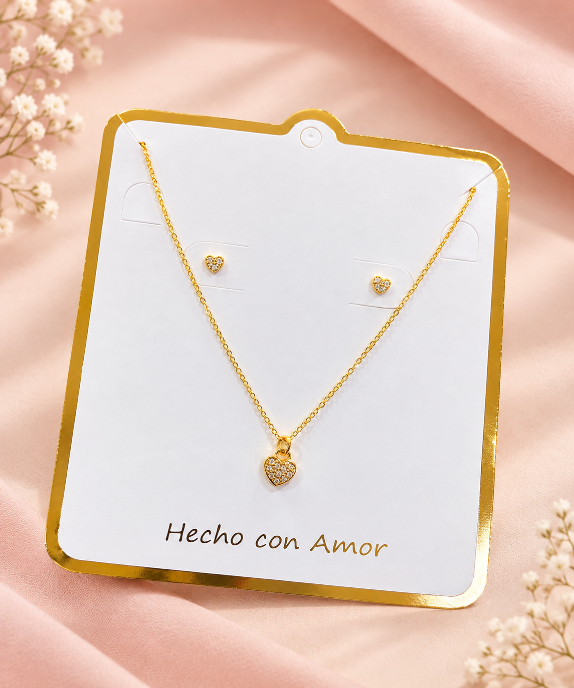 Dúo Set Corazón Mini Rodio