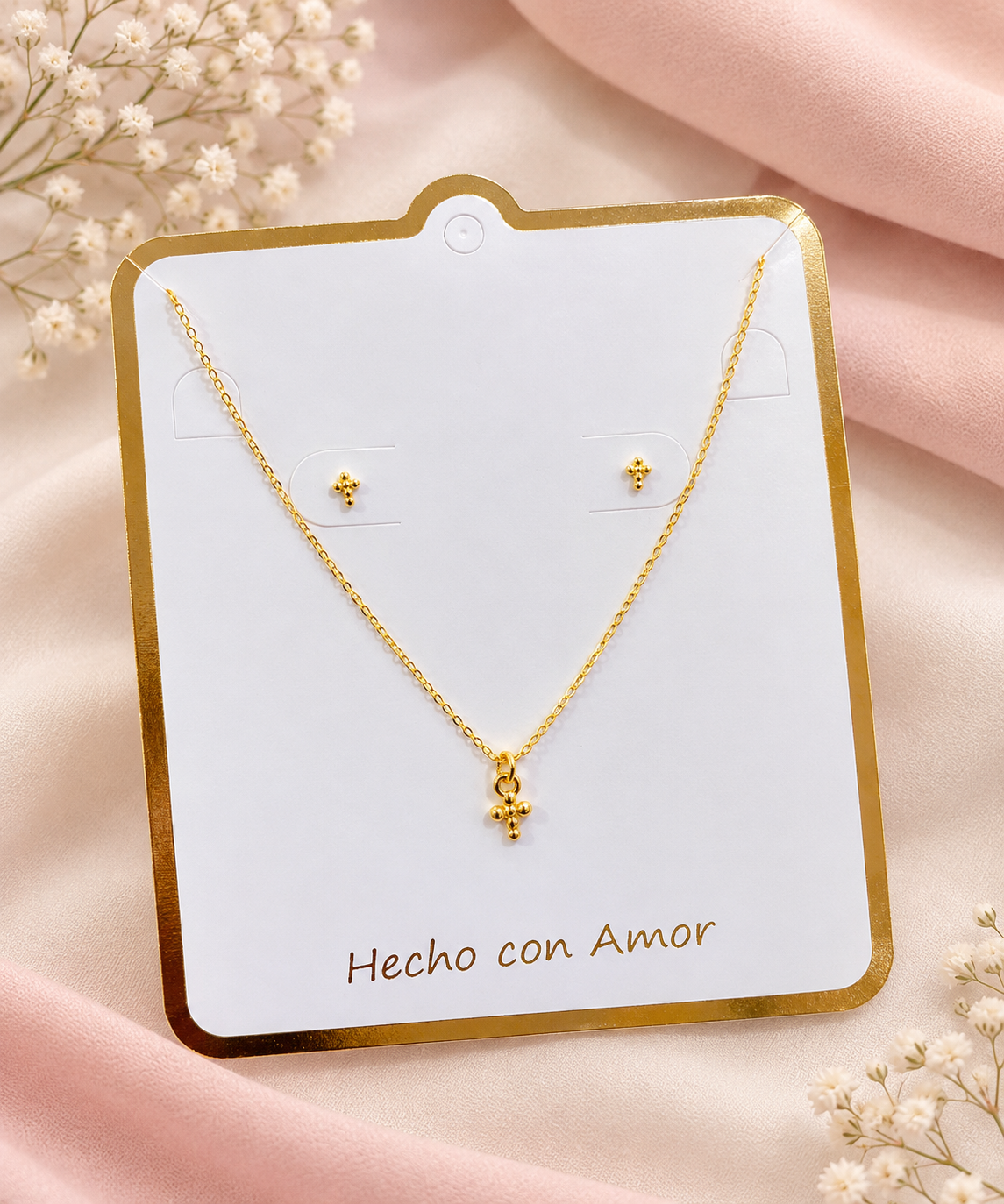 Dúo Set Cruz Mini Rodio